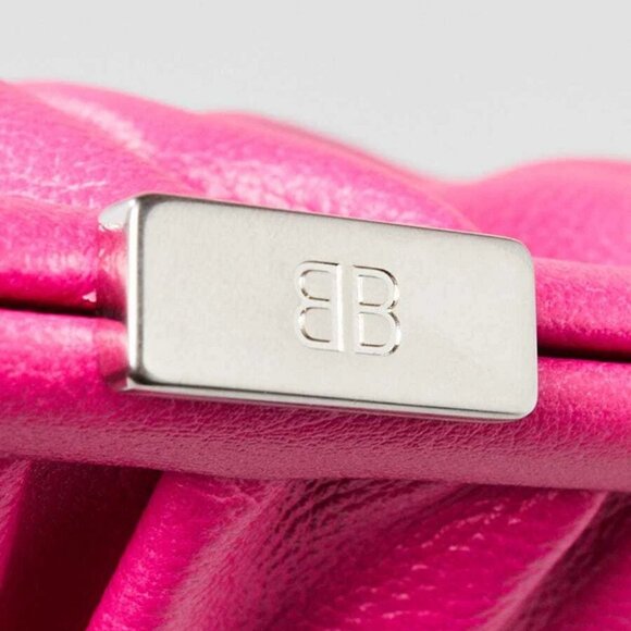 Balenciaga Fuchsia Grained Leather XL Cloud Clutch Bag - Picture 7 of 12